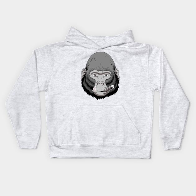 HAPPY GORILLA Kids Hoodie by pnoid